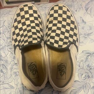 Vans Black and White Checkerboard Slip-Ons